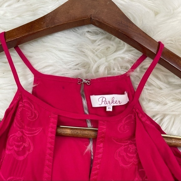 Parker Pink Floral Embroidered Off the Shoulder‎ Shirt - Picture 8 of 8